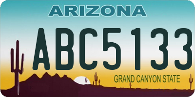 AZ license plate ABC5133