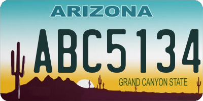 AZ license plate ABC5134