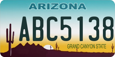 AZ license plate ABC5138