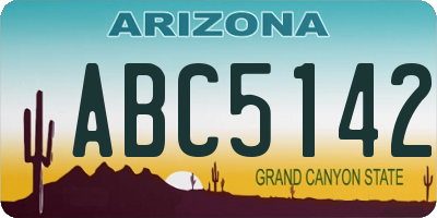 AZ license plate ABC5142