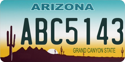 AZ license plate ABC5143