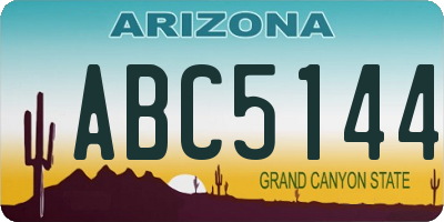 AZ license plate ABC5144