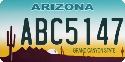 AZ license plate ABC5147