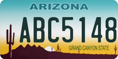 AZ license plate ABC5148