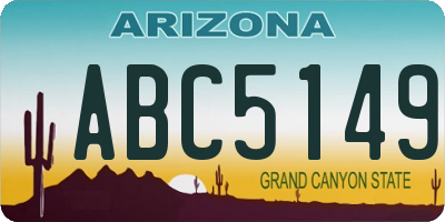 AZ license plate ABC5149