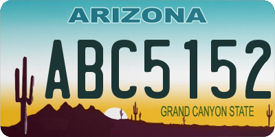 AZ license plate ABC5152