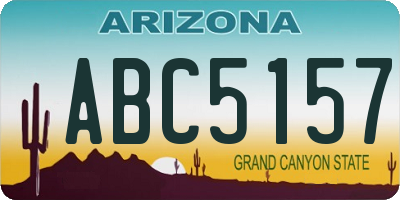 AZ license plate ABC5157