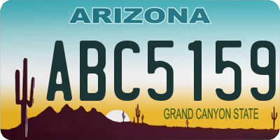 AZ license plate ABC5159