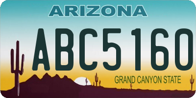 AZ license plate ABC5160