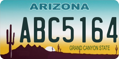 AZ license plate ABC5164