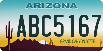 AZ license plate ABC5167