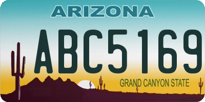 AZ license plate ABC5169