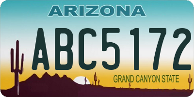 AZ license plate ABC5172