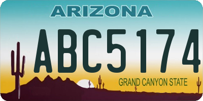 AZ license plate ABC5174