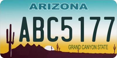 AZ license plate ABC5177