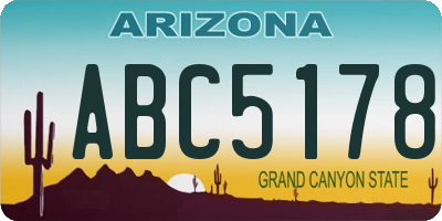 AZ license plate ABC5178