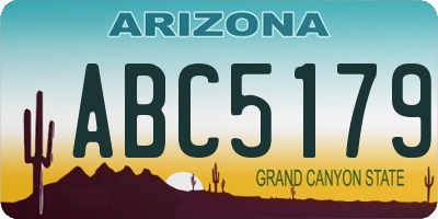 AZ license plate ABC5179