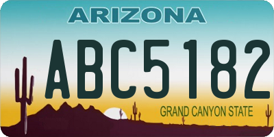 AZ license plate ABC5182