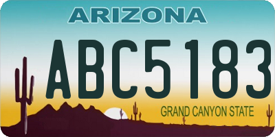 AZ license plate ABC5183