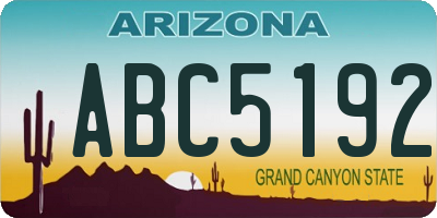 AZ license plate ABC5192