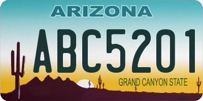 AZ license plate ABC5201
