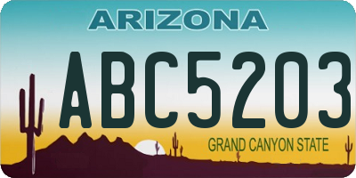 AZ license plate ABC5203