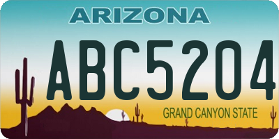 AZ license plate ABC5204