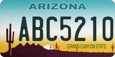 AZ license plate ABC5210
