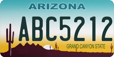 AZ license plate ABC5212
