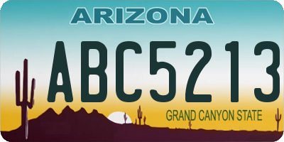 AZ license plate ABC5213