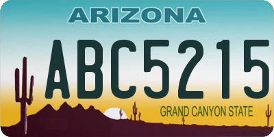 AZ license plate ABC5215
