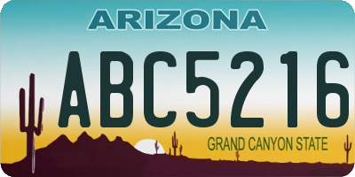 AZ license plate ABC5216