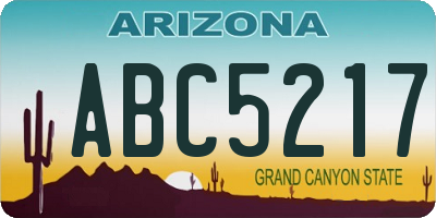 AZ license plate ABC5217