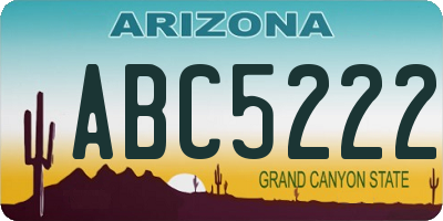 AZ license plate ABC5222