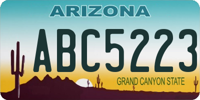 AZ license plate ABC5223