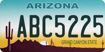 AZ license plate ABC5225