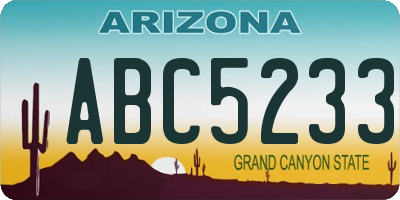 AZ license plate ABC5233