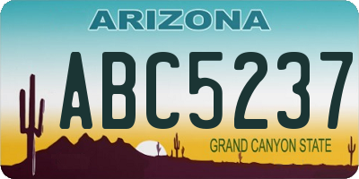 AZ license plate ABC5237