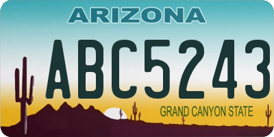 AZ license plate ABC5243