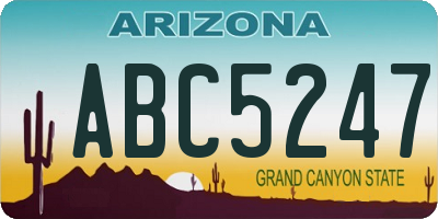 AZ license plate ABC5247
