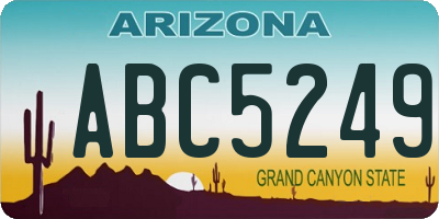 AZ license plate ABC5249