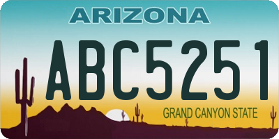 AZ license plate ABC5251