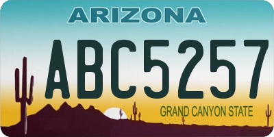 AZ license plate ABC5257