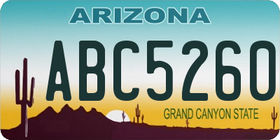 AZ license plate ABC5260
