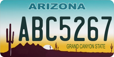 AZ license plate ABC5267