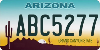 AZ license plate ABC5277