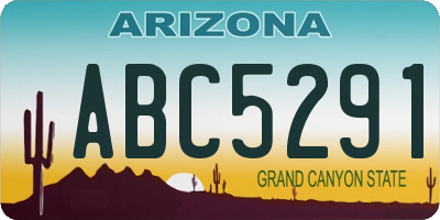 AZ license plate ABC5291