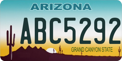 AZ license plate ABC5292