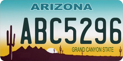 AZ license plate ABC5296