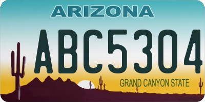 AZ license plate ABC5304